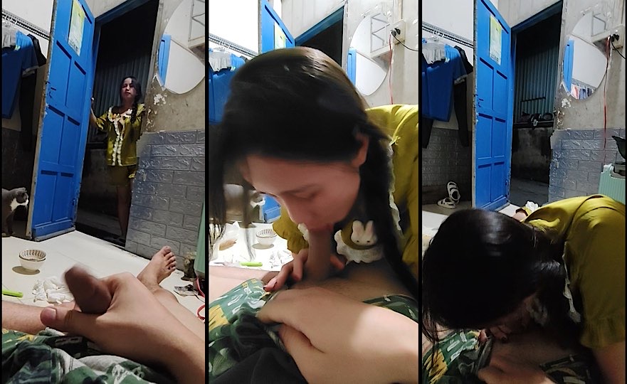 [Hot] Mở cửa thủ dâm bị chị hàng xóm bắt gặp và cái kết bị chị bú liếm nắc tung buồi suốt đêm